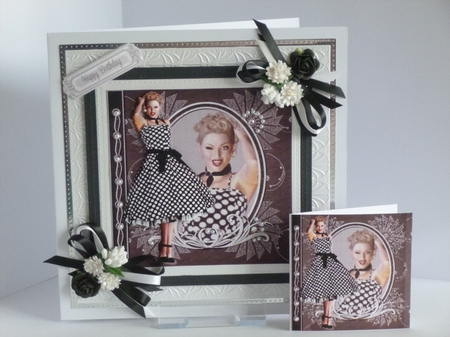 1950s Polka Dot Fashion Reflection 7x7 Mini Kit by Kathleen Peace