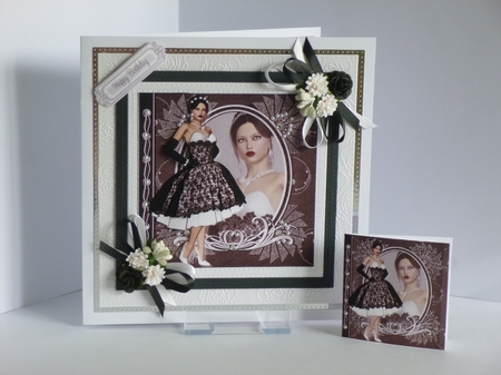 Chic Black and White Fashion Reflection 7x7 Mini Kit by Kathleen Peace