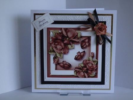 Pretty Porcelain Roses - Chocolate by Kathleen Peace