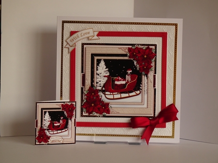 Christmas Sleigh2 Mini Card Kit by Kathleen Peace
