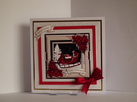 Christmas Sleigh3 Mini Card Kit by Kathleen Peace
