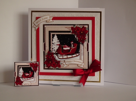 Christmas Sleigh3 Mini Card Kit by Kathleen Peace