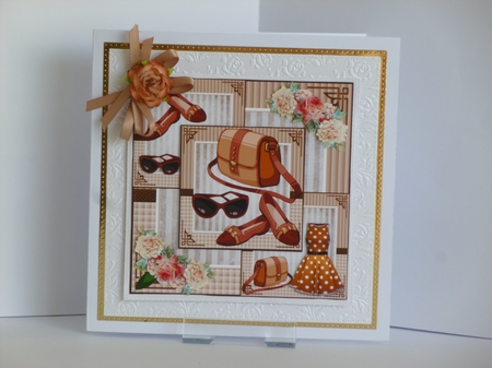 Coffee all about the fashion card front by Kathleen Peace