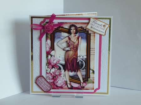 Art Deco Lady Lily 4 Sheet mini Kit Dark Pink by Kathleen Peace