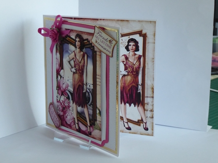 Art Deco Lady Lily 4 Sheet mini Kit Dark Pink by Kathleen Peace