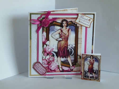 Art Deco Lady Lily 4 Sheet mini Kit Dark Pink by Kathleen Peace