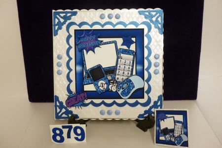 Blue Glitter Mp3 Player, Laptop, Mobile A4 by Kathleen Peace