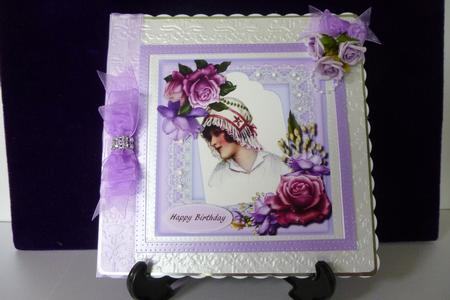 Vintage Lady in a Beaded Hat  by Kathleen Peace