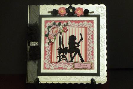 Mirror Mirror Pink- 6 Inch Card Front by Kathleen Peace
