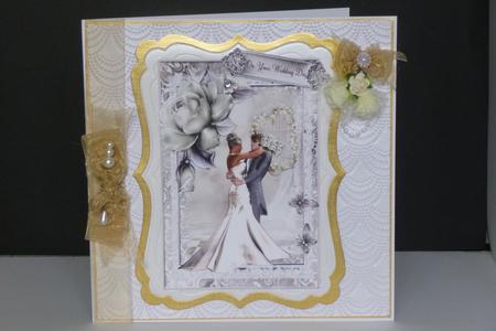The Bride and Groom A5 Topper with Decoupage by Kathleen Peace
