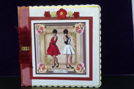 Special Friend decoupage 7x7ins Topper by Kathleen Peace
