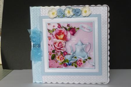Teatime and Roses Card Front by Kathleen Peace