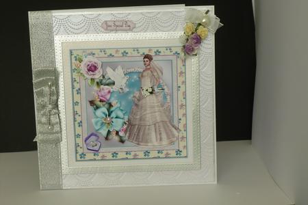 Wedding Day Decoupage 7x7ins Topper by Kathleen Peace