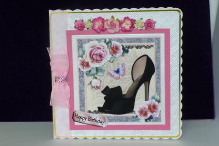 Beautiful Black Shoe with Roses 8x8 Mini Kit by Kathleen Peace