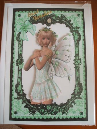 Gorgeous Fairy in Pretty Green Lace Frame by Kathrine Long