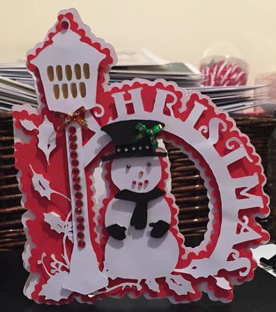 Christmas Snowman Lamp Card by Kathryn Shevill
