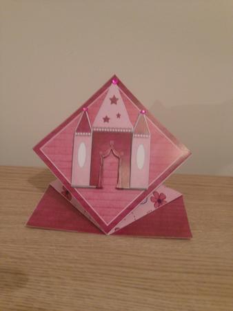 Pink Castle - Age Birthday - 3D Spring Decoupage Card by Kathryn Shevill