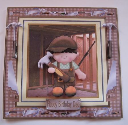 Birthday/Fathers Day Male 8x8ins Decoupage Mini Kit by Kathryn Shevill