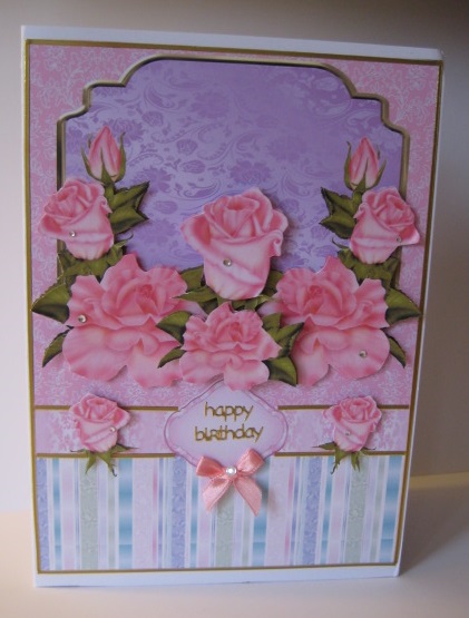 Coral Roses Card Front by Kathryn Shevill