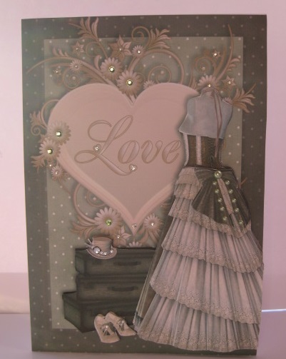 Steampunk Love (multi Uses) Card Front with Decoupage by Kathryn Shevill