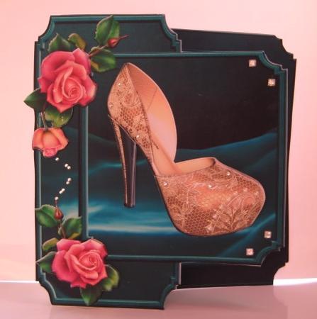 Golden Shoe Single Fold Card by Kathryn Shevill