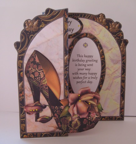 Fbp Paisley Shoe with Roses Decoupage by Kathryn Shevill