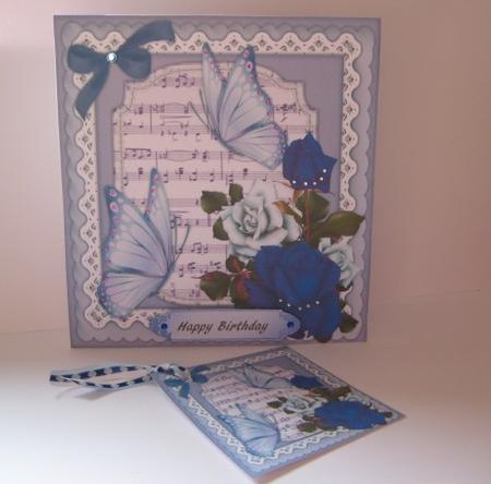 Lovely Butterfly's and Blue Roses  by Kathryn Shevill