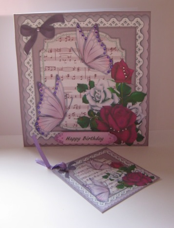 Lovely Butterfly's and Maurve Roses  by Kathryn Shevill