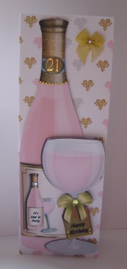 Pink Plonk Celebration - Large Dl Shaped Topper by Kathryn Shevill