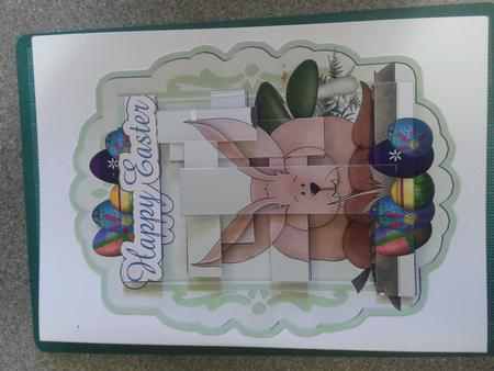 Intertwined Pyramid Happy Easter Bunny 3D by Kathryn Gisby