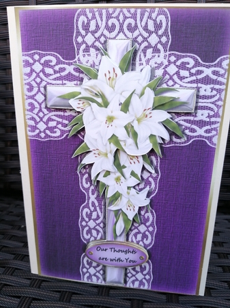 Lavender Cross with  Lilies by Kathleen Collison