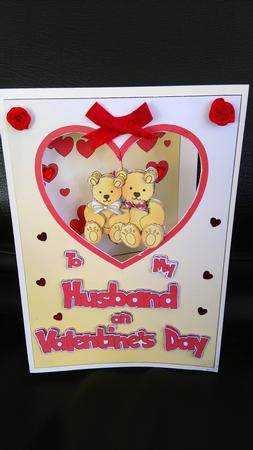 Valentine's Teddy Dangler Card for My Husband by Kathleen Collison