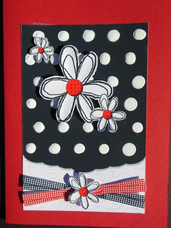 Black and White Collection Polka Dot Floral by Kathy Holyoake