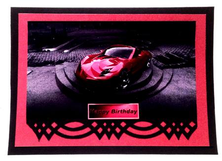 Red Corvette Oval Pyramid by Kathy Trush