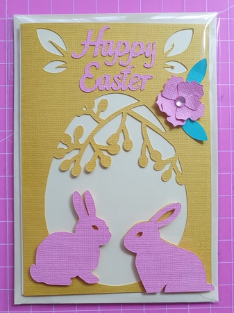 Easter Bunnies Overlay Card by Katie King