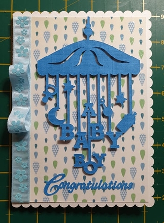 Baby Boy Mobile Card by Katie King