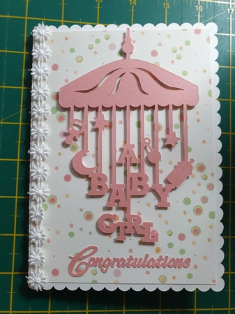 Baby Girl Mobile Card by Katie King