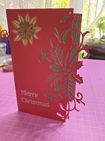 Over the edge holly spray card by Katie King