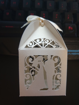 Wedding Favour Favor Box / Tealight Holder - Bride And Groom by Katie King