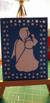 CHRISTMAS ANGEL FRAMED CARD by Katie King