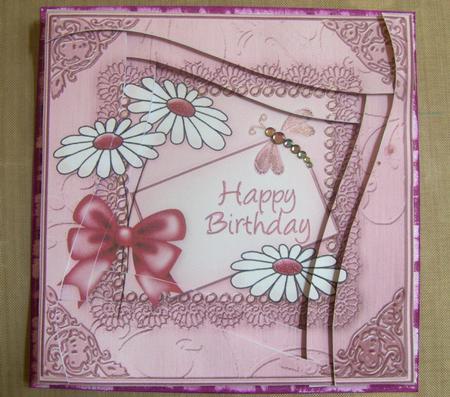 Daisy on Metallic Lace Quick Card Wavy Spiral Side Stacker by Cat McCormick