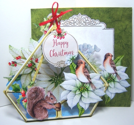 Winter White Poinsettias 3d Terrarium Cards & Envelopes Kit by Katie Silver