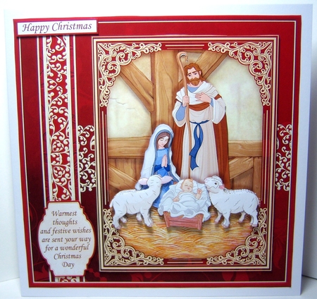 CHRISTMAS NATIVITY 7.5 or A5 Decoupage Card Kit by Katie Silver