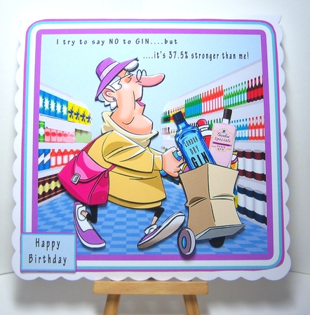 I Try To Say No To GIN - Decoupage by Katie Silver