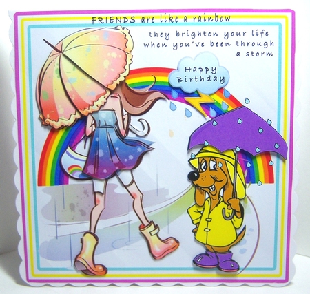 Friends Are Like Rainbows - Decoupage by Katie Silver