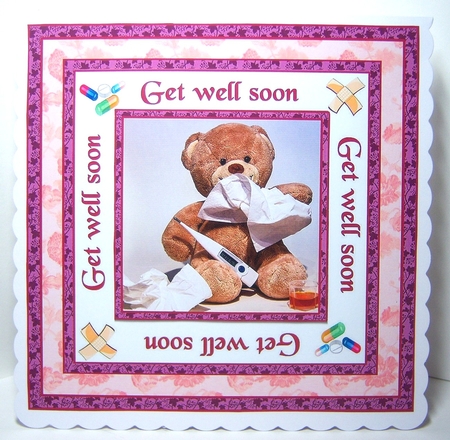 SC Get well Teddy (Pink) by Katie Silver