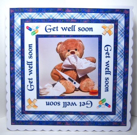 SC Get well Teddy (Blue) by Katie Silver
