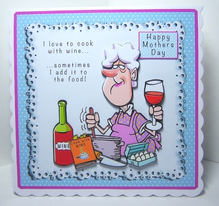 I Love To Cook With Wine - Decoupage by Katie Silver