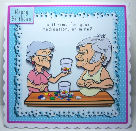 Is It Time For Your Medication Or Mine - Decoupage by Katie Silver