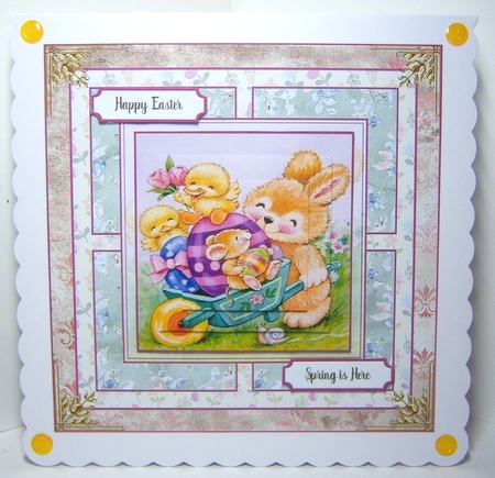 Vintage Easter Bunnies Decoupage & Pyramid Mini Kit by Katie Silver